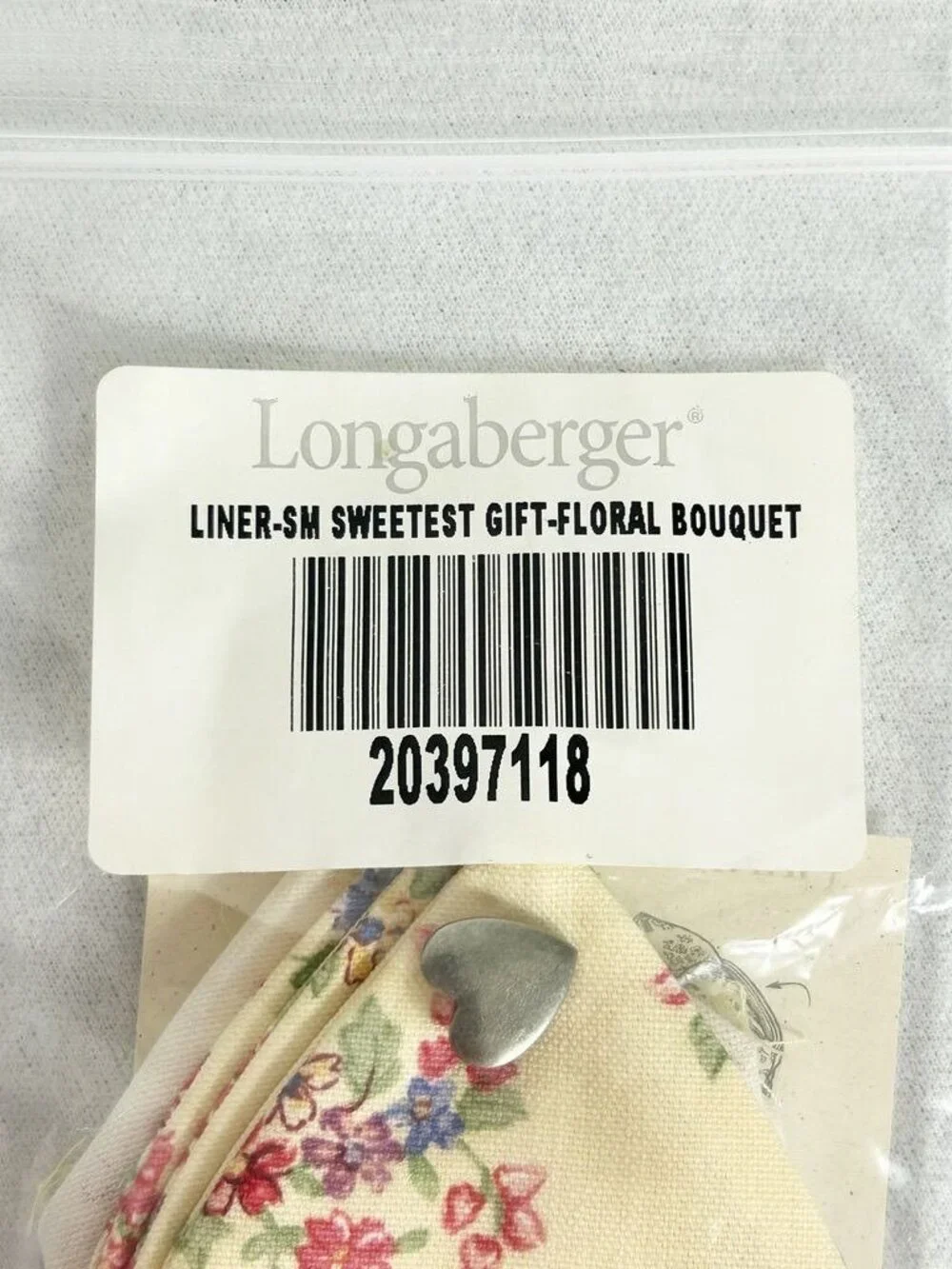 Longaberger Small Sweetest Gift Basket Fabric Liner - New